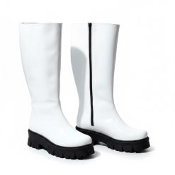Botas Rod Llana Charol Blanco PL-MUE