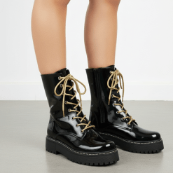 Botas Kpop Boots charol Negro - marts